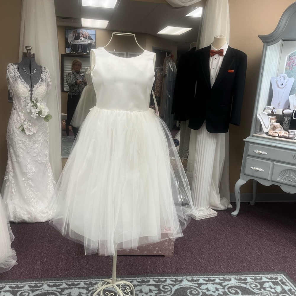 Elegant Ivory Sleeveless Tulle Dress